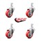 Service Caster 3.5 Inch Red Polyurethane Wheel Swivel 3/4 Inch Square Stem Caster Set SCC SCC-SQ20S3514-PPUB-RED-34-4 - alternate 4
